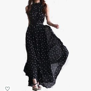 Polka dot maxi dress- no belt